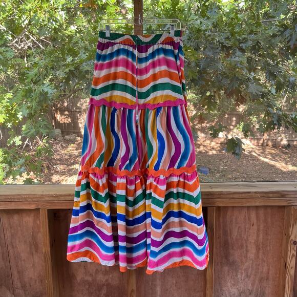 Farm Rio Women's Dancing Stripe Maxi Skirt Size M - Picture 1 of 9